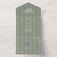 Scheunen-Rustical-Hochzeit-Sage-Grün-Streifen QR