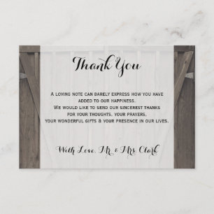 Scheunen-Türen danken Ihnen zu kardieren Dankeskarte