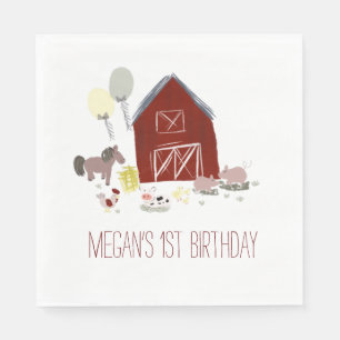 Scheunenfarm-Party-Geburtstag   Baby-Einweihung Serviette