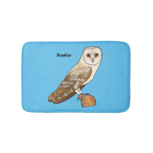 Scheuneule Vogel Cartoon-Illustration Badematte