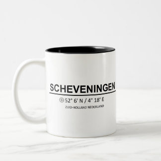Scheveningen Coordinaten - Scheveningen Coordinate Zweifarbige Tasse