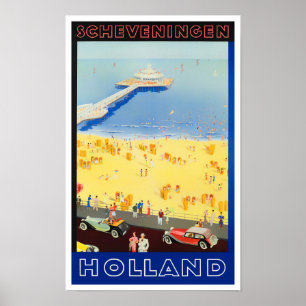 Scheveningen Holland Vintage Reise Poster