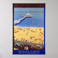 Scheveningen in Holland Vintage Travel Poster Erho