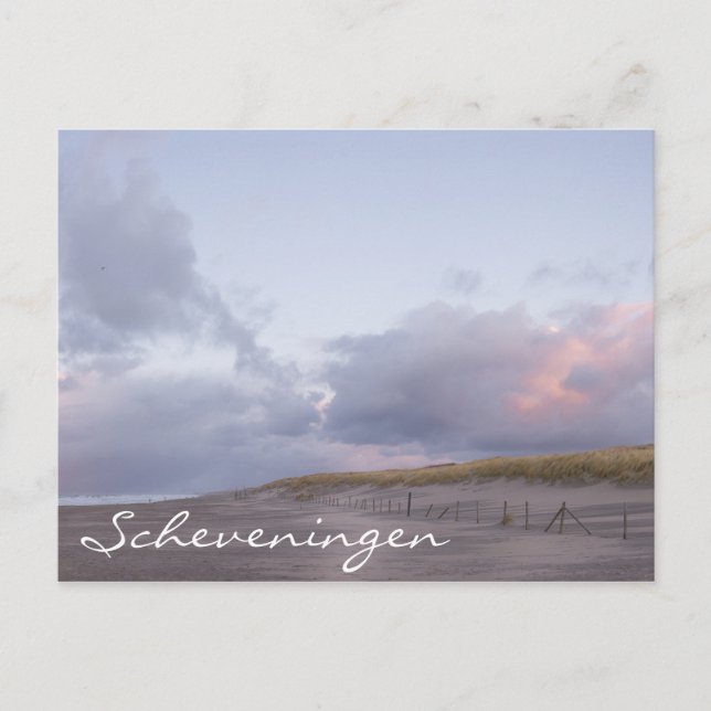 Scheveningen Küste Sonnenuntergang Text Postkarte (Vorderseite)
