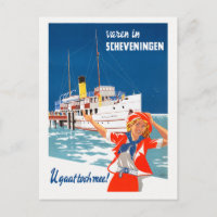 Scheveningen Netherlands Vintage Travel Poster