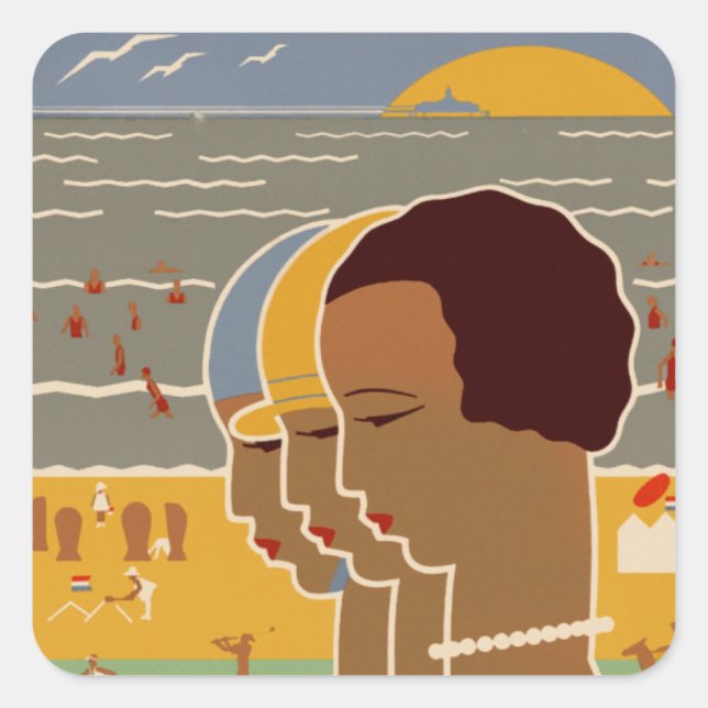 Scheveningen Quadratischer Aufkleber (Vorderseite)