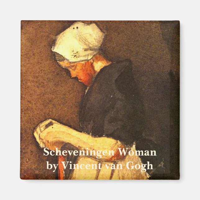 Scheveningen Woman Portrait von Vincent van Gogh Magnet (Vorne)