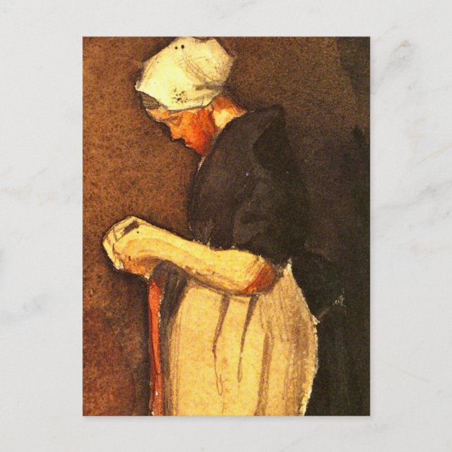 Scheveningen Woman Portrait von Vincent van Gogh Postkarte (Vorderseite)