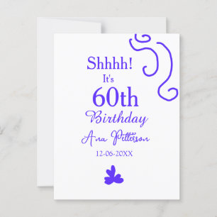 Schhhh zum 60. Geburtstag Name lila spanisch r Postkarte