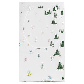 Schi- und Snowboard Aquarelltasche Winter Kleine Geschenktüte