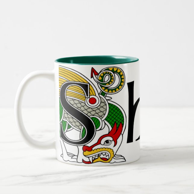 Schibaum-keltische Drache-Tasse Zweifarbige Tasse (Links)