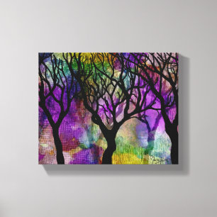 Schichten Bäume auf Glimmer-Hintergrund Leinwanddruck