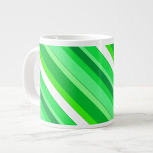 Schichtige Bonbonstreifen - smaragdgrün und weiß Jumbo-Tasse