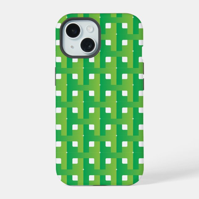 Schichtiger grüner Farbverlauf  iPhone 15 Hülle (Rückseite)