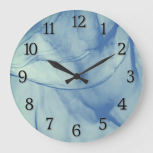 Schichtiges Aqua Große Wanduhr