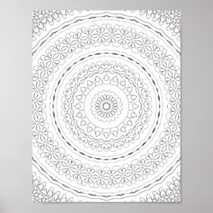 Schichtringe Herz-Ringe Färbeseite Musterdesign Poster