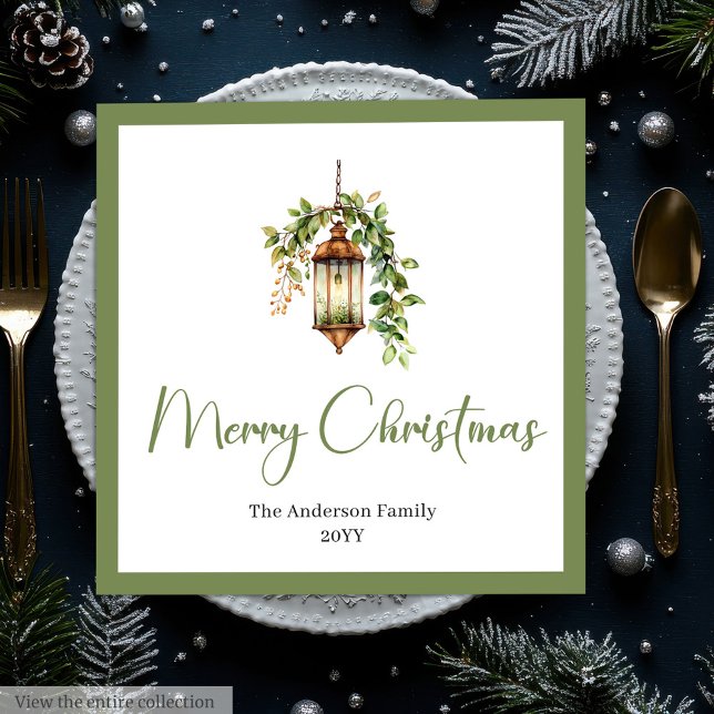 Schick-bohème Weihnachtslaterne rustikales Abendes Serviette (Chic Bohemian Christmas Lantern Rustic Dinner Napkins)