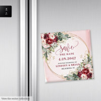 Schick Boho Tiefroter Rouge Gold Save the Date Mag