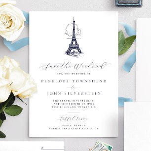 Schick Eiffelturm Paris Rettet das Wochenende Hoch Save The Date