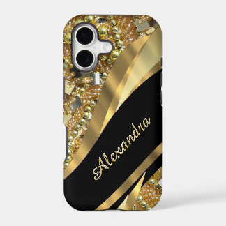 Schick elegante schwarze und goldene Bling-Persona
