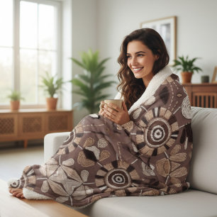 Schick Erdige Abstrakte Braune und Beige Moderne S Sherpadecke