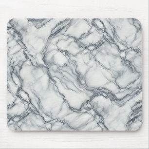 Schick Grau & Weiß Marmor-Look Glamour Mousepad