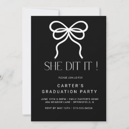 schick-grinsend, Minimalistisch Schwarz-Weiß-Elgan Einladung