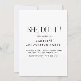 schick-grinsend, Minimalistisch Schwarz-Weiß-Elgan Einladung