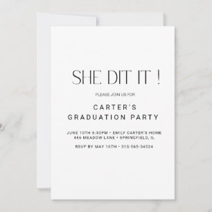 schick-grinsend, Minimalistisch Schwarz-Weiß-Elgan Einladung