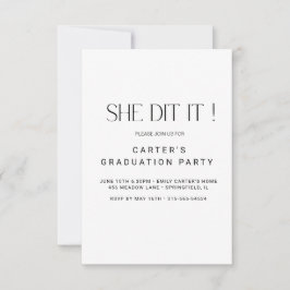 schick-grinsend, Minimalistisch Schwarz-Weiß-Elgan Einladung