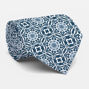 Schick Klassisch Niederländisch Delft Blau Blumen  Krawatte