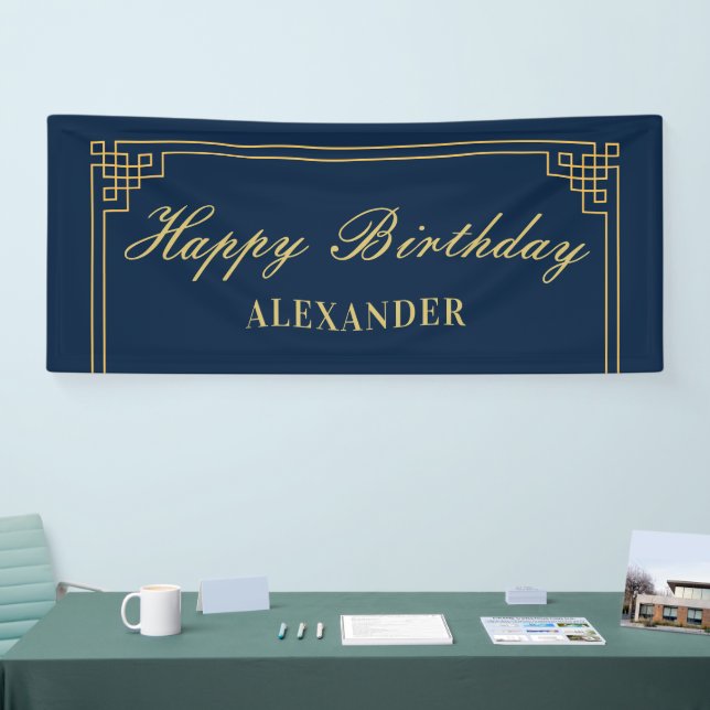 Schick Navy Gold Gatsby Banner (Messe)
