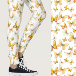 Schick orangefarbener Schmetterling whimsvolles Mu Leggings