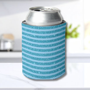 Schick Ozean Blau Glitter Stil Horizontale Streife Dosenkühler