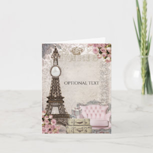 Schick Paris Eiffelturm & Rosen Elegant Danke