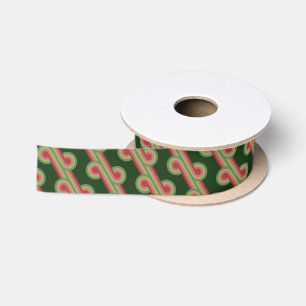 Schick Retro Funky Abstrakte Wellen Kunst Muster Satinband