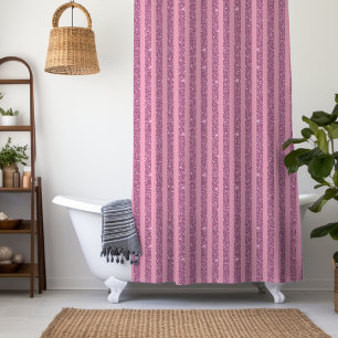 Schick Rosa Glitter Style Vertikale Streifen Duschvorhang