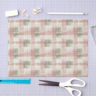 Schick Rosa Mint Creme Kariert Streifen Geburtstag Seidenpapier