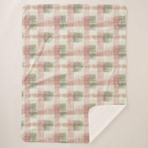 Schick Rosa Mint Creme Kariert Streifen Geburtstag Sherpadecke