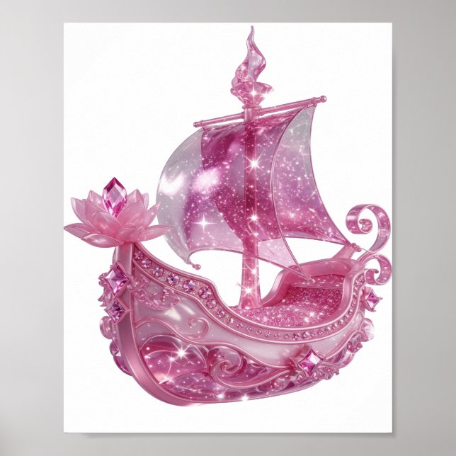 Schick Rosa ROSA GLITZER SCHIFF Poster (Vorne)