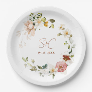 Schick Rustikal Boho Wildblumen Blumen Garten  Pappteller