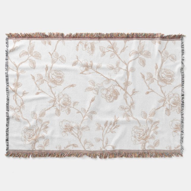 Schick Schöne Creme Weiße Blüten Decke (Vorderseite)