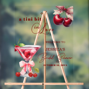 Schick Tini Bit in Love Kirsch-Martini-Brautabschi Acrylschild
