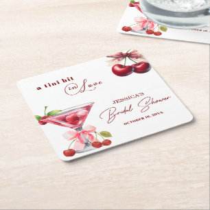 Schick Tini Bit in Love Kirsch-Martini-Junggeselli Rechteckiger Pappuntersetzer