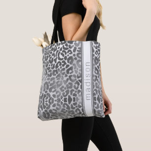 Schick Trendiges Grau Gepard Tierprint Monogramm