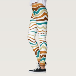 schick-weiße und braune Streifen Leggings