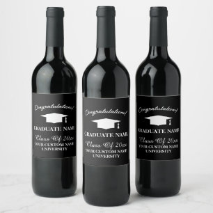 Schicke Abschlussfeier-Wein-Flaschenetiketten für  Weinetikett