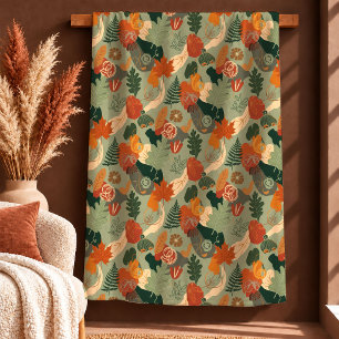 Schicke abstrakte Terrakotta-farbene staubgrüne De Sherpadecke