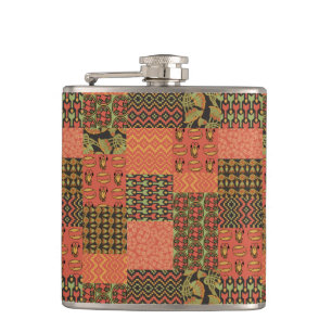 Schicke ägyptische Stammes-Faux-Patchwork-Hip-Flas Flachmann