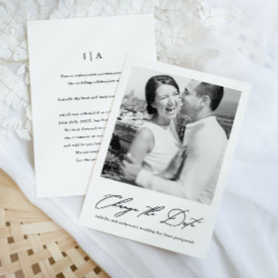 Schicke Änderung des Datums Hochzeitsaufschub Foto Ankündigung